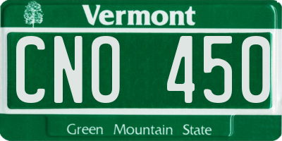 VT license plate CNO450