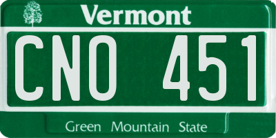 VT license plate CNO451