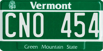 VT license plate CNO454