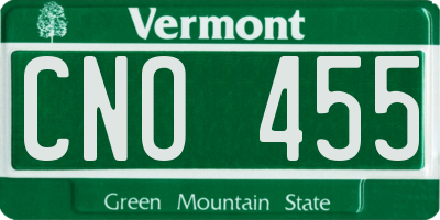 VT license plate CNO455