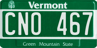 VT license plate CNO467