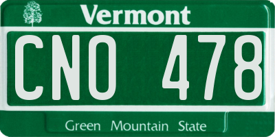 VT license plate CNO478