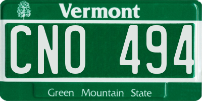 VT license plate CNO494