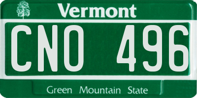 VT license plate CNO496