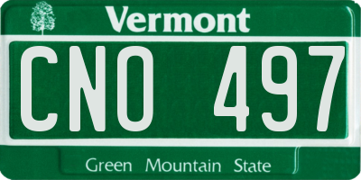 VT license plate CNO497