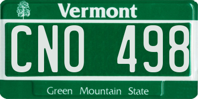 VT license plate CNO498