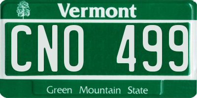 VT license plate CNO499