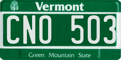 VT license plate CNO503