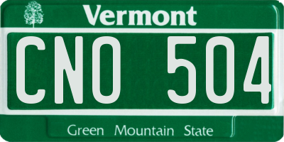 VT license plate CNO504