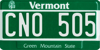 VT license plate CNO505