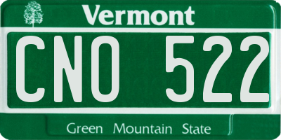 VT license plate CNO522