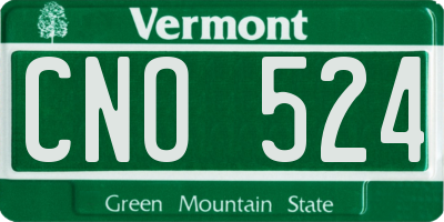 VT license plate CNO524