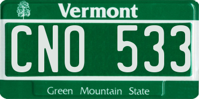 VT license plate CNO533