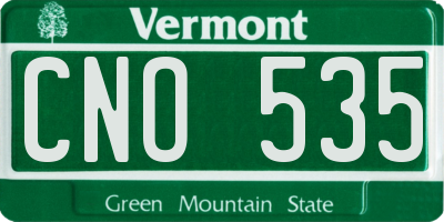 VT license plate CNO535