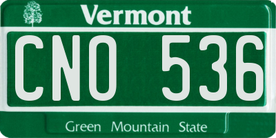 VT license plate CNO536