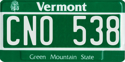 VT license plate CNO538