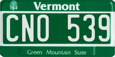 VT license plate CNO539