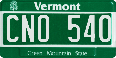 VT license plate CNO540