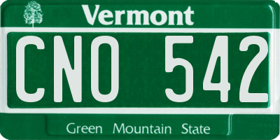 VT license plate CNO542