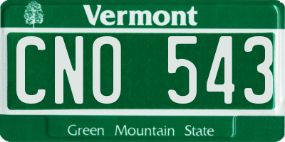 VT license plate CNO543