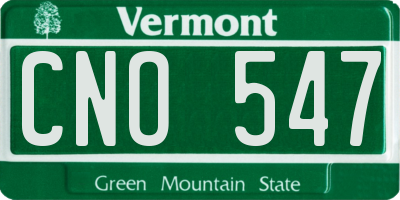 VT license plate CNO547