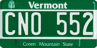 VT license plate CNO552