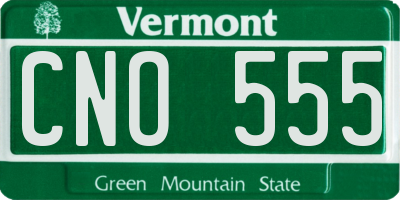 VT license plate CNO555