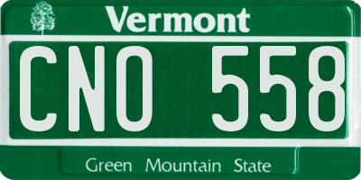 VT license plate CNO558