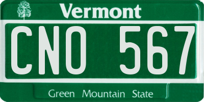 VT license plate CNO567