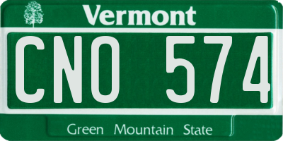 VT license plate CNO574