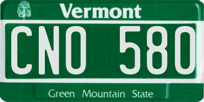 VT license plate CNO580