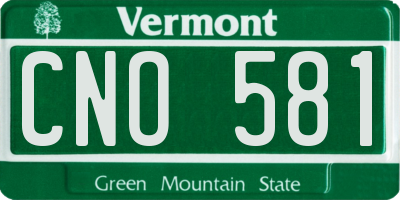VT license plate CNO581