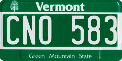 VT license plate CNO583
