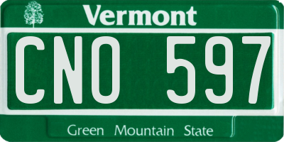 VT license plate CNO597