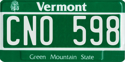 VT license plate CNO598