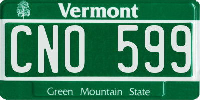 VT license plate CNO599