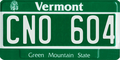 VT license plate CNO604