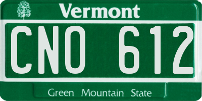 VT license plate CNO612