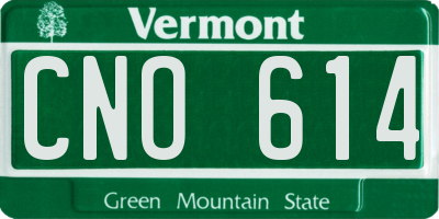 VT license plate CNO614