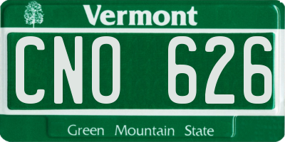 VT license plate CNO626