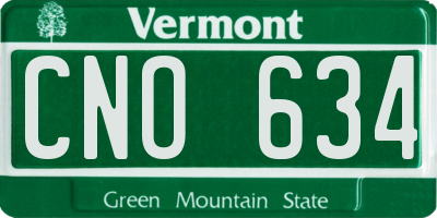 VT license plate CNO634