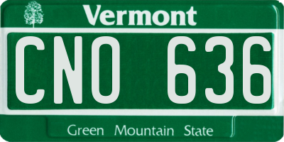 VT license plate CNO636