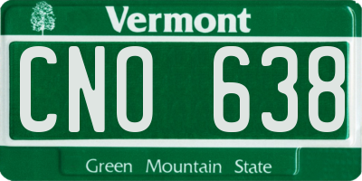 VT license plate CNO638