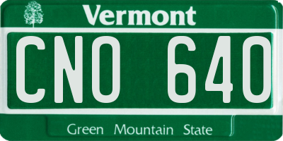VT license plate CNO640