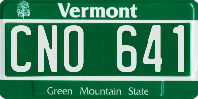 VT license plate CNO641