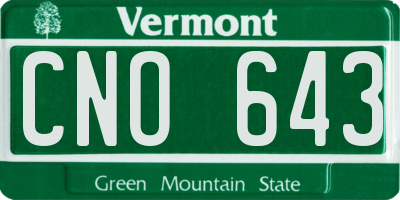VT license plate CNO643