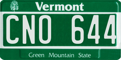 VT license plate CNO644