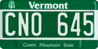 VT license plate CNO645