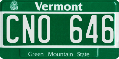 VT license plate CNO646