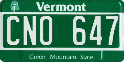VT license plate CNO647